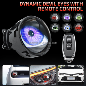 Télécommande 2.5 pouces 3 pouces Demon Evil Eye Lens voiture LED lumières décoratives oeil du diable rénovation raccord phare avant de voiture - Product Image 5