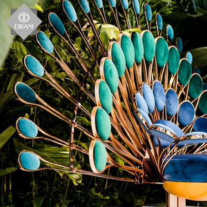 Poltrona Singola Decorativa in Metallo con Design Unico a <span class=keywords><strong>Pavone</strong></span>, Stile Moderno Italiano, Rivestimento in Tessuto per Soggiorno - Product Image 1