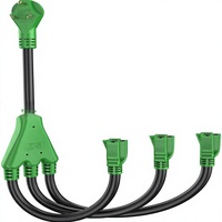 Adaptateur de prise de courant NEMA TT-30P vers trois prises 5-20R, cordon d'alimentation 125V, poignée ergonomique, homologué ETL