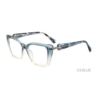 Lunettes de vue carrées œil de chat ultra-légères et durables pour femmes, montures de lunettes de prescription confortables et tendance en matériau mixte TR Acétate