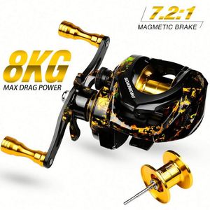 Carrete de Pesca de Arrastre de Alta Velocidad con Potencia de Arrastre Máxima de 8 kg, Relación de Engranajes 7.2:1, para Agua Salada y Agua Dulce - Product Image 1