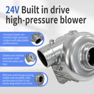 มอเตอร์ไดร์เวอร์ในตัวแบบไร้แปรงถ่าน 24V DC พร้อมพัดลมแรงเหวี่ยงขนาดใหญ่ ปริมาณลม 2000 ลิตร/นาที กันน้ำ สำหรับเครื่องล้างจาน - Product Image 2