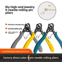 Pince à boucles d'oreilles pour la fabrication de bijoux à 9 broches 1.5/2.25/3.0MM Outil de bouclage pour l'artisanat et l'application de sertissage d'emballage de fil