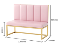 Meubles de restaurant modernes en promotion : banquette en métal doré, table à manger en bois, chaise en fer pour hôtel et salon