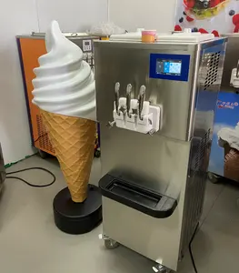 ポータブルフロアトップソフトクリームマシン3フレーバーソフトクリーム自動販売機