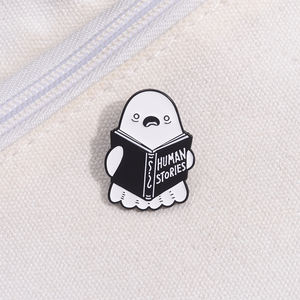 Dessin animé fantôme broche broches histoires humaines drôles Boo broche métal Badges sac à dos vêtements accessoires cadeaux - Product Image 2