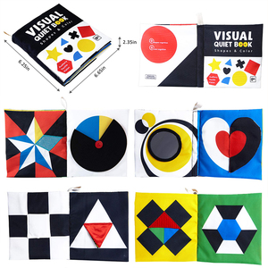 Libro educativo temprano arrugado en blanco y negro <span class=keywords><strong>de</strong></span> alto contraste para niños pequeños, juguetes <span class=keywords><strong>sensoriales</strong></span> para recién nacidos, libro <span class=keywords><strong>de</strong></span> tela para bebés - Product Image 6