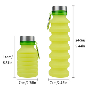 550ml Bouteilles Deau Outdoor Sports Garrafa Dobrável Dobrável Garrafa De Água De Silicone Com Logotipo Personalizado - Product Image 5
