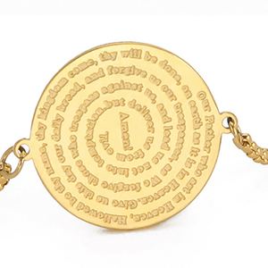 Pulsera de Oración con Versículo Bíblico Myshape para Mujer, Joyería Cristiana, Medalla con Moneda, Amuleto, Acero Inoxidable, Regalo Religioso - Product Image 5