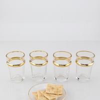 Lot de 12 tasses à thé en placage, ensemble de tasses à café de style marocain, ensemble de verres à eau 6oz, vente chaude