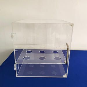 حامل مخروطي للآيس كريم من الأكريليك بتسعة فتحات، علبة مخروطية للوافل من الأكريليك مع باب مغناطيسي ومقبض - Product Image 2