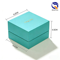 Caja de Joyería de Papel con Logotipo Grabado en Relieve, Forma Cuadrada con Bandeja de Terciopelo, Directo de Fábrica