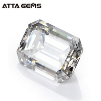 Gema suelta de diamante moissanita, corte de Esmeralda, excelente, claridad blanca incolora, VVS, para joyería