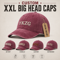 Casquette XXL grande taille 68 cm, casquette de baseball surdimensionnée à calotte profonde en coton délavé aux enzymes, broderie personnalisée, casquette de papa, vente en gros