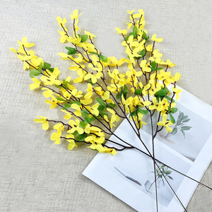ดอกฟอร์ซิเทียประดิษฐ์ 58 ซม. สีเหลือง ดอกไม้ผ้าไหม สำหรับตกแต่งงานแต่งงาน ตกแต่งบ้าน ของตกแต่งภายนอก - Product Image 2