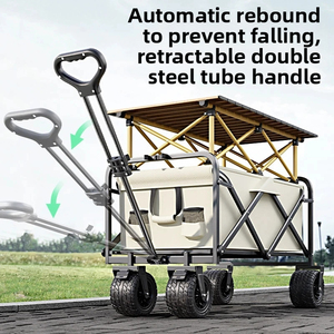 E-RIKE có thể gập lại bãi biển giỏ hàng tùy chỉnh tiện ích người nổi tiếng gấp toa xe tăng bánh xe tất cả các địa hình cắm trại toa xe giỏ hàng với bảng - Product Image 3