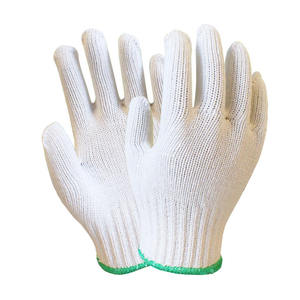 Guantes de Algodón Blanco de <span class=keywords><strong>750g</strong></span>, Tejidos, con Puño de Punto, Flexibles, Duraderos y Transpirables para Trabajo y Construcción, Precio de Fábrica HTR - Product Image 1