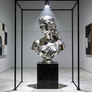 <span class=keywords><strong>Escultura</strong></span> <span class=keywords><strong>de</strong></span> <span class=keywords><strong>Mujer</strong></span> <span class=keywords><strong>con</strong></span> <span class=keywords><strong>Velo</strong></span> en Acero Inoxidable Pulido a Espejo Personalizada - Arte Metálico OEM/ODM para Plaza Urbana y Galería - Product Image 6