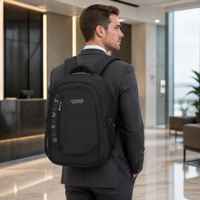 Sac à dos imperméable en polyester HAIBOWY, sac à dos d'affaires pour hommes, sac à dos pour ordinateur portable, sac pour adolescents, déplacements professionnels, voyages en plein air