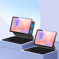 Keyboard nirkabel BT lampu latar RGB ajaib, Keyboard untuk Samsung Galaxy Tab S10 Plus/S9/S8/S7 model