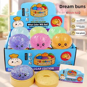 Jouet anti-stress géant réaliste Char Siu Bun & Xiaolongbao à presser et à éclater - <span class=keywords><strong>Gadget</strong></span> de décompression rebondissant en plastique - Product Image 1