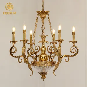 Jewellerytop Barokke Klassieke Messing Lamp Zhongshan Licht Fancy Hanger Lampen Kroonluchter Vintage Hanger Verlichting