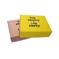 Boîte d'emballage en papier jaune imprimée petit canard, avec fermeture à nœud, texture bleue, pour cadeau, gâteau, cosmétiques, avec rabat doré et argenté