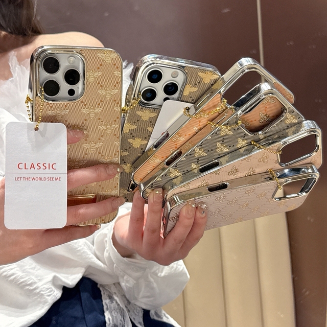 Hybrid 2 in 1 Metal Classic Label Tag Groove Butterfly PU Leather Mobile Phone Case for iPhone 16 15 14 13 12 11 Pro Max Skin