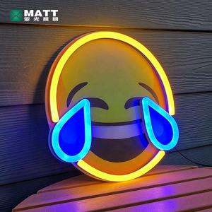 Enseigne lumineuse LED en forme de visage avec des yeux en forme de cœur, USB, pour table, décoration murale pour la maison, les fêtes, la chambre des enfants - Product Image 2