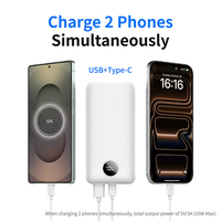C2020 Batterie externe haute capacité 20000mAh à charge rapide, design compact, chargeur portable avec écran LED, vente en gros d'usine