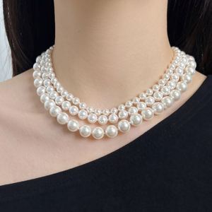 Collar de Perlas Redondas de 10 mm de Plata de Ley 925, Joyería Fina Elegante Dylam Charm, Accesorios de Uso Diario para Mujer - Product Image 2