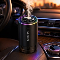 Diffuseur d'arômes et humidificateur de voiture YUEHANGTC, 7 modes RGB, brume ultrasonique, alimentation USB-C, design Yin Yang