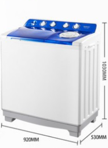 Lave-linge semi-automatique à double tambour de 13 kg, grande capacité, pour dortoir et maison, mini lave-linge portable avec fonction d'essorage - Product Image 5