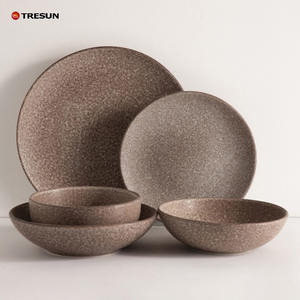 Juego de Vajilla de Cerámica de Diseño Nuevo y Premium, Platos y Tazones con Diseño Rústico Nórdico de Alta Calidad, Color Naranja, 4 Piezas, <span class=keywords><strong>Regalo</strong></span> Empresarial - Product Image 2