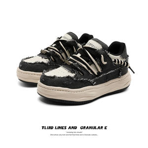 Zapatos Deportivos de Lona Lavada al Agua, con Cordones, de Caña Baja, que Aumentan la Estatura, Modernos, Casuales, Cómodos y Flexibles - Product Image 2