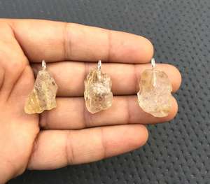 อัญมณีอัญมณีอัญมณีอัญมณีธรรมชาติ3ชิ้นที่ไม่ผ่านการบำบัด92.5หยาบจี้เงินแท้ทำด้วยมือ - Product Image 2