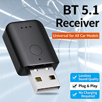 Adaptateur USB pour voiture BT 5.1 AUX, émetteur-récepteur, dongle, adaptateur audio USB sans fil, câble compatible avec les voitures et les bus