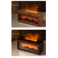 Diffuseur d'huiles essentielles aromatiques pour cheminée électrique avec flamme colorée et effet de feu de joie, humidificateur ultrasonique pour la maison et le bureau