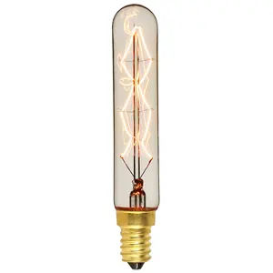 25 W 40 W 60 W E12 Kandelaber Basis Edison röhrenförmiger Typ Glühbirne T20 Wolfram-Lampe Edison-Glohrbirne für Zuhause Lichtarmatur Dekoration