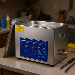 Nettoyeur à ultrasons numérique Vevor 10L en acier inoxydable, machine industrielle chauffante 40KHz 80W, appareil de nettoyage électrique - Product Image 2