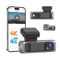 Nouvelle caméra embarquée 4G double objectif 4K+1080P, vision nocturne, enregistrement en boucle, capteur G, contrôle par application WiFi, stockage cloud, 1 an