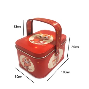 Boîtes métalliques de rangement pour bonbons, sushis, gâteaux, biscuits, chocolats, bijoux, cadeaux pour enfants, avec poignée, aseptiques, logo personnalisé - Product Image 6