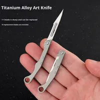 Mini couteau utilitaire pliant portable avec alliage de titane Eagle Falcon Design Lames remplaçables tranchantes pour bricolage et porte-clés