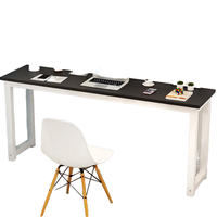 Bureau d'étude convertible en bois, design minimaliste moderne, avec panneau, table murale rectangulaire longue