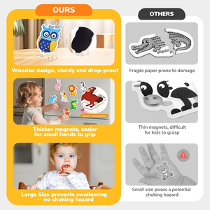 Nouveaux Aimants de Réfrigérateur en Bois de Forme Personnalisée, 26 Animaux Mignons et Lettres Majuscules, Aimants d'Alphabet Art Déco pour Grand Réfrigérateur - Product Image 5