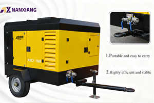 Compresseurs à vis diesel portables Nanxiang 93kw 466cfm Compresseur d'air à traction arrière Compresseur d'air diesel à vis puissant - Product Image 3