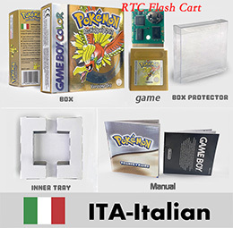 USA NOE ITA ESP FRA Version RTC <b>NO</b> RTC Flash Cart POKE Gold Red Blue Silver Crystal Yellow Set Box Manual <b>Game</b> Plastic Wired - Product Image 5