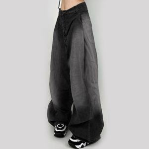 Pantalones Vaqueros Anchos y Holgados de Estilo Hip Hop con Degradado de Color, Lavado Ácido, para Mujer - Product Image 2