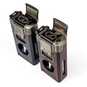 New Creative Metal Multifunctional <b>Windproof</b> Cigar <b>Lighter</b> with Hole Puncher and Smoking Accessories Wholesale for Home Use - Product Image 3