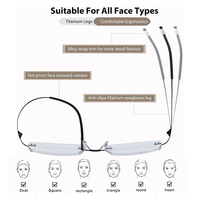 Lunettes de lecture progressives anti-lumière bleue en titane ultra-légères de haute qualité pour hommes et femmes avec verres multifocaux